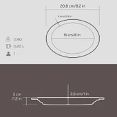 Lava Döküm Oval Döner, Kebap Tabağı. Ölçü 21x16cm. thumbnail 5