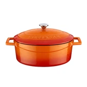 Lava Döküm Oval Tencere. Folk Serisi Ölçü 21x25cm.  Turuncu thumbnail 1