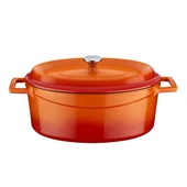 Lava Döküm Oval Tencere. Trendy Serisi Ölçü 21x27cm.  Turuncu thumbnail 1