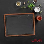 Lava Döküm Ahşap ve Döküm Demir Hot Plate Servis Tahtası. Ölçü 24x33cm. - 5