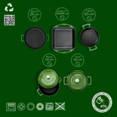 LAVA Döküm Beyaz Ahşap Sandık Hediyeli Çeyiz Seti  Yeşil thumbnail 3