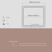 Lava Döküm Ahşap ve Döküm Demir Hot Plate Servis Tahtası. Ölçü 25x25cm. - 3