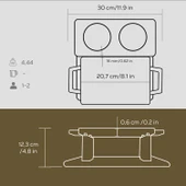 Lava Döküm Dikdörtgen Çift Yön Izgara ve Düz Yüzey Hot Plate Kayın Servis Ahşabı Ölçü 22x15cm. (Iısıtıcı dahil değildir) thumbnail 4