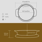 Lava Döküm Yuvarlak Güveç Kabı Döküm Demir Yekpare Çift Kulplu Kayın Servis Ahşabı Çap(Ø)14cm. - 3