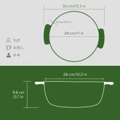 Lava Anatolia Selçuklu Güveci Çap (Ø)26 cm.  Yeşil thumbnail 6