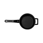 Lava Döküm Yuvarlak Sos Tenceresi Cam kapaklı, Metal Saplı. Glaze Serisi Çap(Ø16 cm.  Siyah thumbnail 3