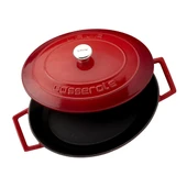 Lava Döküm Oval Tencere. Folk Serisi Ölçü 21x27cm. Kırmızı - 3