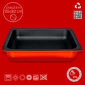 Lava Döküm Dikdörtgen 2/3 Gastronomi Küvet Ölçü 35x32cm.  Kırmızı - 3