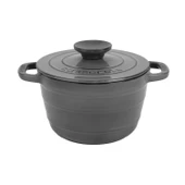 Lava Döküm Yuvarlak Tencere Döküm Demir Kapak Experience Majolik Serisi Çap(Ø)23cm  Gri thumbnail 1