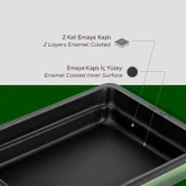 Lava Döküm Dikdörtgen 1/2 Gastronomi Küvet Ölçü 26x33cm.  Yeşil thumbnail 6