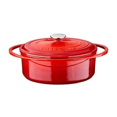 Lava Döküm Oval Tencere Döküm Demir Kapak Heritage Serisi Ölçü 22x28cm.  Kırmızı thumbnail 1