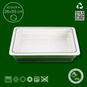Lava Döküm Dikdörtgen 1/2 Gastronomi Küvet Ölçü 26x33cm.  Yeşil thumbnail 4