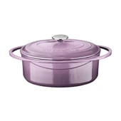 Lava Döküm Oval Tencere Döküm Demir Kapak Heritage Serisi Ölçü 22x28cm.  Mor thumbnail 1