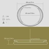 Lava Döküm Yuvarlak Pizza Krep Pankek Tavası Döküm Demir Yekpare Çift Kulplu Kayın Servis Ahşabı Çap(Ø)20cm. thumbnail 5