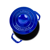 Lava Döküm Yuvarlak Tencere Döküm Demir Kapak Experience Majolik Serisi Çap(Ø)23cm  Mavi thumbnail 3