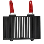 Lava Döküm Dikdörtgen Mangal Izgarası Silikon Paslanmaz Çift Tel Saplı Ölçü 40x25cm. - 3