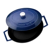 Lava Döküm Oval Tencere. Folk Serisi Ölçü 21x27cm.  Mavi thumbnail 3