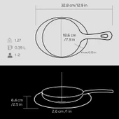 Lava Döküm Yuvarlak Kızartma Tavası Yekpare Saplı Kayın Servis Ahşabı. Çap(Ø)16cm. - 5