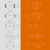 LAVA Döküm Beyaz Ahşap Sandık Hediyeli Çeyiz Seti  Turuncu thumbnail 4