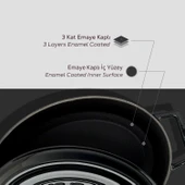 Lava Döküm Oval Tencere. Trendy Serisi Ölçü 21x27cm.  Siyah thumbnail 6