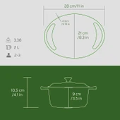 Lava Döküm Yuvarlak Tencere Döküm Demir Kapak Heritage Serisi Çap(Ø)20cm  Yeşil thumbnail 4