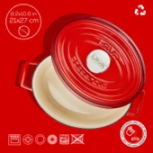 Lava Döküm Oval Tencere. Edition Serisi Ölçü 21x27cm.  Kırmızı thumbnail 4