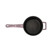 Lava Döküm Yuvarlak Sos Tenceresi Cam kapaklı, Metal Saplı. Glaze Serisi Çap(Ø16 cm.  Mor - 3