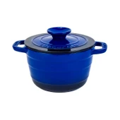 Lava Döküm Yuvarlak Tencere Döküm Demir Kapak Experience Serisi Çap(Ø)23cm  Mavi thumbnail 1