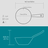 Lava Döküm Yuvarlak Sufle Sos Kabı Döküm Demir Yekpare Saplı Çap(Ø)7cm. thumbnail 5