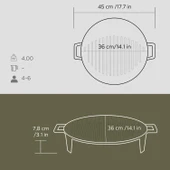 Lava Döküm Yuvarlak Mangal Izgarası Döküm Demir Yekpare Çift Kulplu Çap (Ø)37cm. - 5