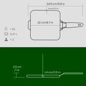 Lava Döküm Kare Sığ Izgara Tavası Silikon Tel Saplı Ölçü 21x21cm.  Yeşil thumbnail 6