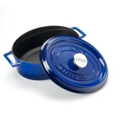 Lava Döküm Oval Tencere. Trendy Serisi Ölçü 23x29cm.  Mavi thumbnail 2