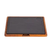 Lava Döküm Ahşap ve Döküm Demir Hot Plate Servis Tahtası. Ölçü 25x25cm. - 1