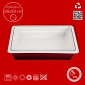 Lava Döküm Dikdörtgen 1/2 Gastronomi Küvet Ölçü 26x33cm.  Kırmızı thumbnail 4