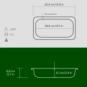 Lava Döküm Dikdörtgen 1/3 Gastronomi Küvet Ölçü 32x17cm.  Yeşil thumbnail 5