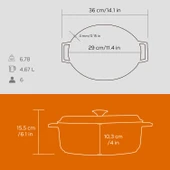 Lava Döküm Oval Tencere. Trendy Serisi Ölçü 23x29cm.  Turuncu thumbnail 5