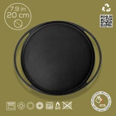 Lava Döküm Yuvarlak Pizza Krep Pankek Tavası Döküm Demir Yekpare Çift Kulplu Çap(Ø)20cm. thumbnail 4