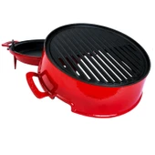 Lava Döküm Yuvarlak Mangal Izgara Set Döküm Demir Yekpare Çift Kulplu Çap (Ø)36cm. Kırmızı - 3