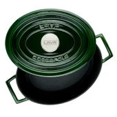 Lava Döküm Oval Tencere Döküm Demir Yekpare Kulplu Premium Serisi Ölçü 23x29cm.  Yeşil thumbnail 3