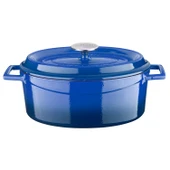 Lava Döküm Oval Tencere. Edition Serisi Ölçü 21x27cm.  Mavi thumbnail 1