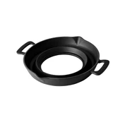 Lava Döküm Yuvarlak Grill Izgara Tavası Genghis Khan Serisi Çift Kulp ve Silikon Tel Saplı Çap(Ø)32cm. thumbnail 3