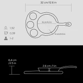 Lava Döküm Yuvarlak Kızartma Tavası Yekpare Saplı Kayın Ahşap Altlık. Çap(Ø)16cm. (Bu ürüne sos kapları dahil değildir) thumbnail 3