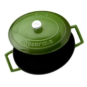 Lava Döküm Oval Tencere. Folk Serisi Ölçü 21x25cm.  Yeşil thumbnail 3