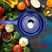 Lava Döküm Yuvarlak Sos Tenceresi Döküm Demir Yekpare Saplı Premium Serisi Çap(Ø)16cm.  Mavi - 8