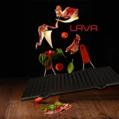 Lava Döküm Dikdörtgen Mangal Izgarası Silikon Paslanmaz Çift Tel Saplı Ölçü 40x25cm. - 7