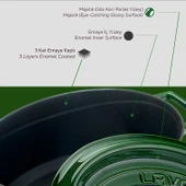 Lava Döküm Oval Tencere Döküm Demir Yekpare Kulplu Premium Serisi Ölçü 21x27cm.  Yeşil thumbnail 6