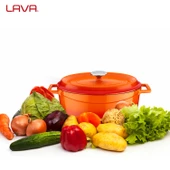 Lava Döküm Oval Tencere. Trendy Serisi Ölçü 23x29cm.  Turuncu thumbnail 7