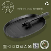 Lava Döküm Oval Fajita Tabağı Ölçü 18x28cm. (Harici tava tutucu dahil değildir.) - 2