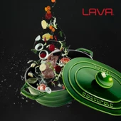 Lava Döküm Oval Tencere Döküm Demir Kapak Experience Majolik Serisi Ölçü 24x33cm.  Yeşil - 7