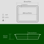 Lava Döküm Dikdörtgen 1/2 Gastronomi Küvet Ölçü 26x33cm.  Yeşil thumbnail 5